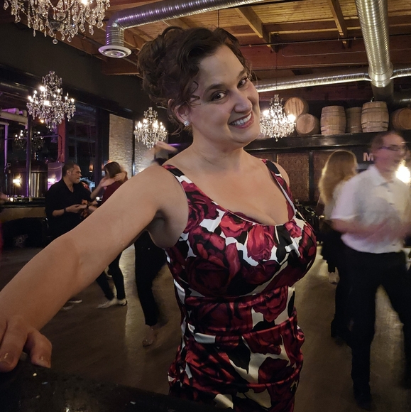 Joseph Ribkoff Red Ruched Sheath Dress - Picture 2 of 10